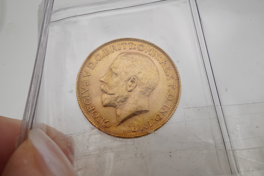 Two gold Sovereign coins, one Edward VII, dated 1908, the other George V, dated 1928